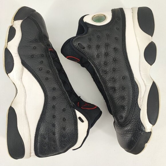 Nike Kid’s Air Jordan 13 Xlll Retro Black Leather Sneakers Size 7 - Picture 6 of 8